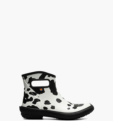 Patch Ankle Boot Cow Women's General Purpose Boots in BLACK/WHITE for NZ $109.00